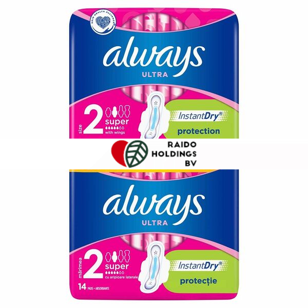 Always Duo Sanitary  Pads Super Plus 14pcs