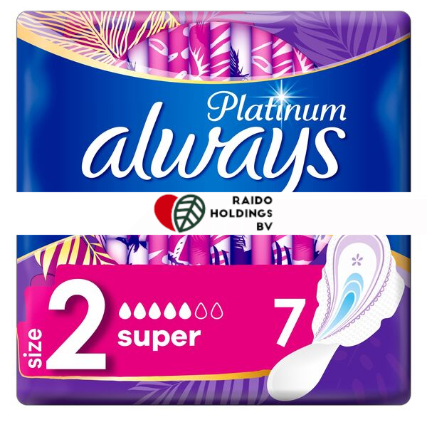 Always Sanitary Pads Platinum Super Size 2 7pcs