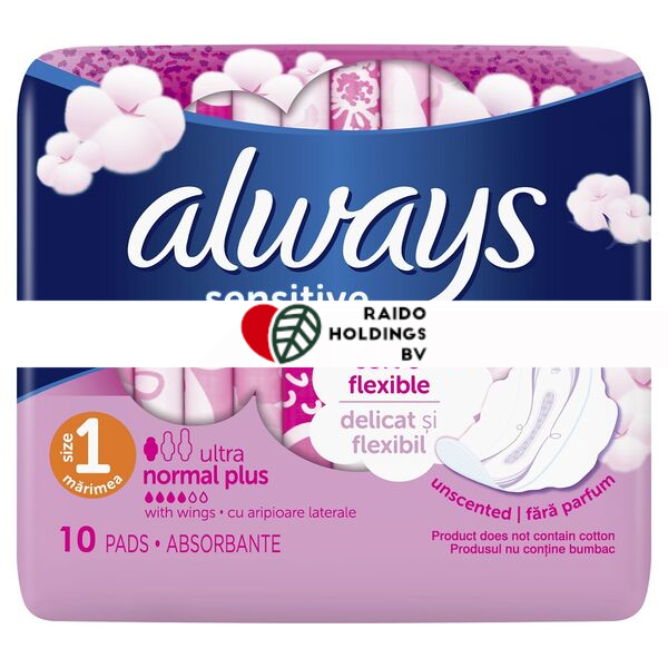 Always Sensitive Sanitary Pads Normal Plus 10pcs